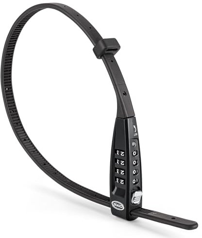 CXWCX Kabelschloss mit Zahlencode | 3-stelliges Fahrradschloss aus Stahl - Kompakt, Verstellbar (45cm) für Ski, Kinderwagen, E-Scooter & Gepäck | Tragbarer Diebstahlschutz (Schwarz)