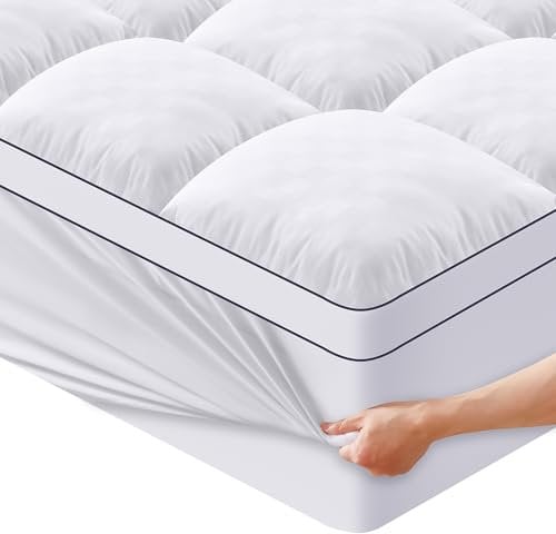 Autsel Matratzentopper 150x200cm, 1200gsm Ultraweich Matratzen Topper mit 4 Anti-Rutsch-Ecklaschen, Premium Matratzenauflage Hypoallergene, Maschinenwaschbar Microfaser Topper