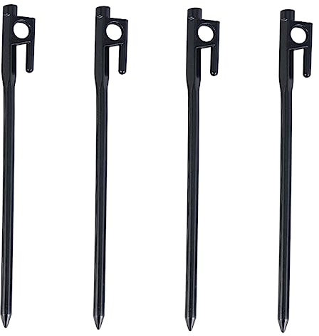 UPKOCH 4 Stück Heringe Nagel Campingplatz runden groß Campingzubehör Zelt Tent Poles zeltzubehör Camping-zubehör campung zubehör Zeltanker Picknick-Einsätze Zeltpflock Gusseisen Black