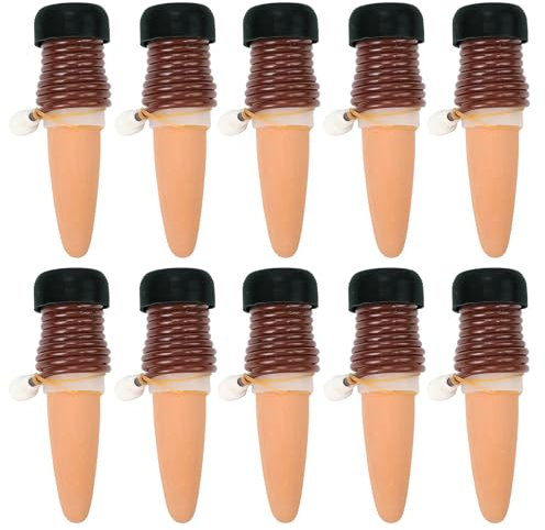 LEKEFETO 10 distributori d'acqua per piante d'appartamento, coni di argilla, irrigazione per piante con tubo, erogatore di acqua per piante, sistema di irrigazione per piante interne ed esterne