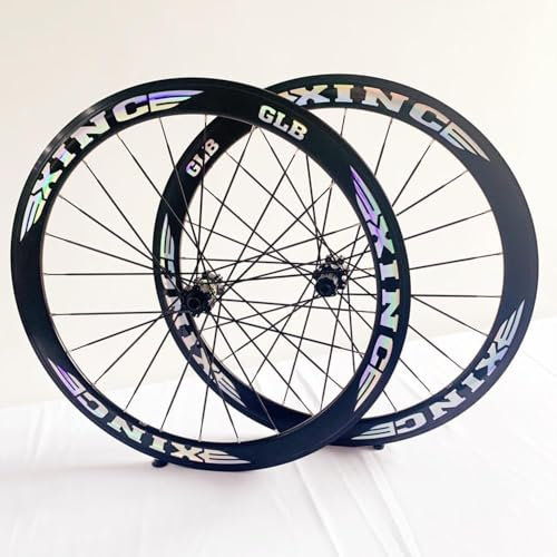 AiWLPTian 700C Steckachse Scheibenbremse 50 mm Fahrradfelgen Vorderrad Hinterrad Rennrad Laufräder mit gelagerter Nabe 8 9 10 11 Fach Flachspeichen.