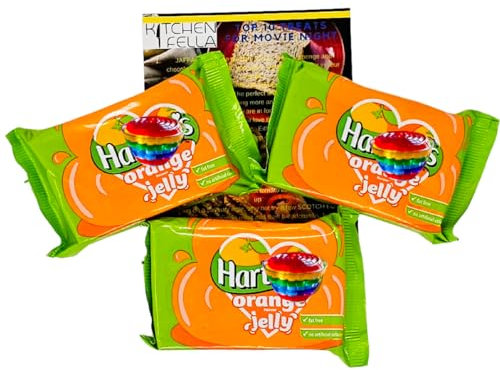 Orange Jelly, 135g, Pack of 3 with Kitchen Fella Movie Treats Postcard, Fat Free