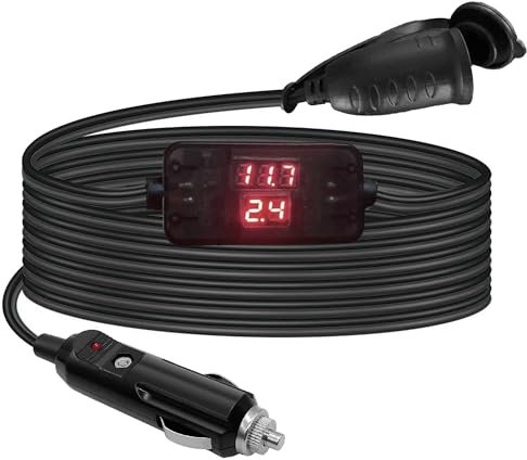 RGBer® Zigarettenanzünder 12 Volt Verlängerung Kabel,Zigarettenanzünder Verlängerung mit Batteriewächter 12v für Auto Kühlbox geeignet.