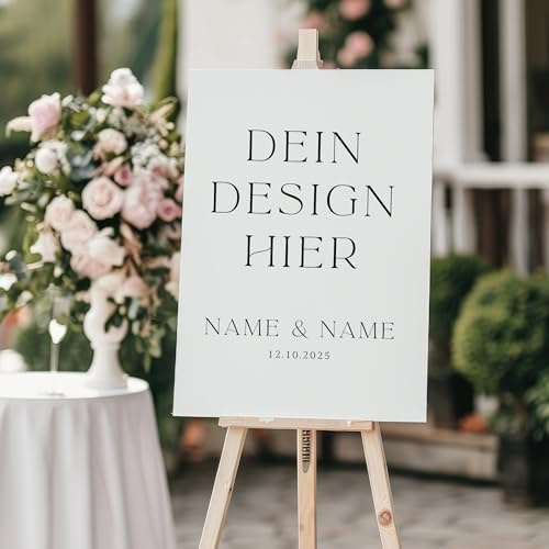 GRAZDesign Willkommensschild Hochzeit - Selbst gestalten - Willkommen, Sitzplan, Tischplan Schild in weiß Willkommen zur Hochzeit Schild (40×30 cm)