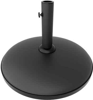 FRANKYSTAR Terra - Base per Ombrellone da Giardino Rotondo Ø45 cm Basamento da 15 kg per Ombrelloni in Cemento Nero