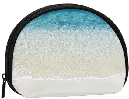 Trasparente Acqua di Mare Bianco Sabbia Spiaggia Stampa Portatile Mini Sacchetto di Immagazzinaggio A Forma di Shell Portafoglio Piccolo Portafoglio Della Moneta