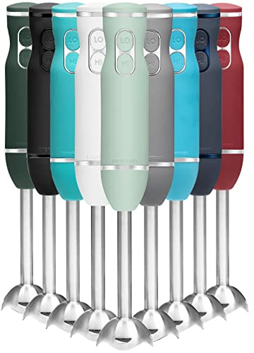 Immersion Stick Hand Blender with Stainless Steel Blades, Powerful Electric Ice Crushing 2-Speed Control Handheld Food Mixer, Purees, Smoothies, Shakes, Sauces & Soups, Sage