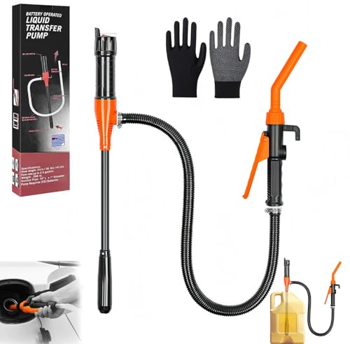 Shengou Elektrische Benzinpumpe Akku,Flüssigkeitstransferpumpe,Batterie Pumpe für Kanister,Tragbare Elektrische ölpumpe,Benzinpumpe Batterie,Kanisterpumpe 2,4 GPM für Benzin Diesel Kraftstoffe
