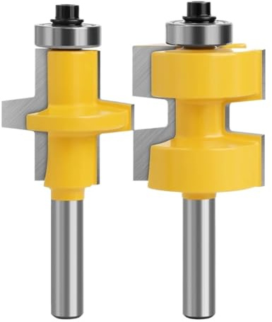 2 Stück 8-mm-Schaft-T-Nut-Kugellager-Vierkant-Zapfenfräser-Set for die Holzbearbeitung,Breites Anwendungsgebiet