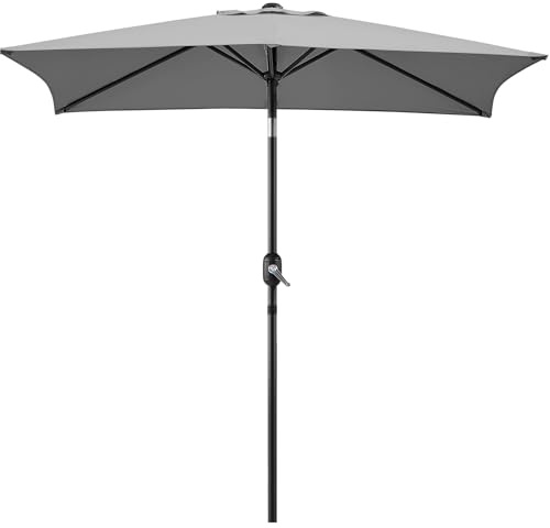 Yaheetech Sombra Amplia Rectangular de Jardín 2x1,5m Ajustable Gris