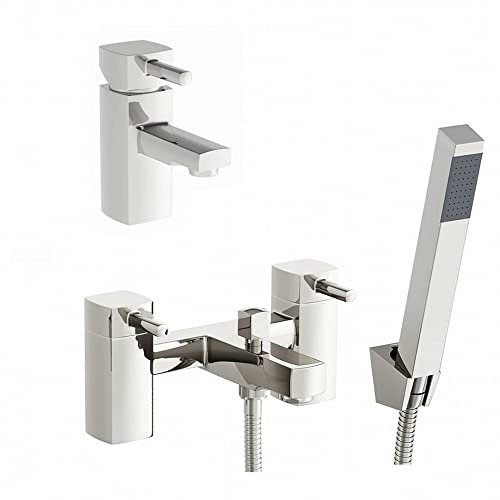ENKI BBT0011 Modern Bath Shower Mixer + Basin Tap Pack Stella