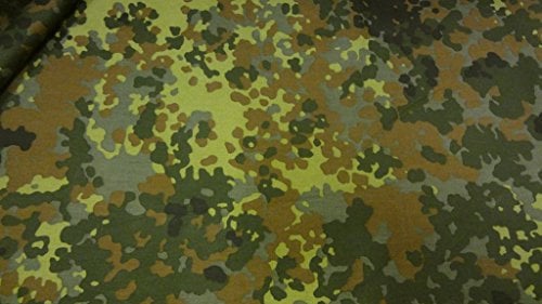 StoffBook SCHWARZ/BRAUN/GRÜN BUNDESWEHR CAMOUFLAGE STOFF BAUMWOLLE, C148