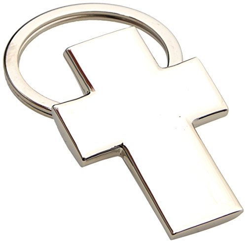 Mopec M639 – Schlüsselanhänger aus Metall mit Kreuz, 10-er Pack