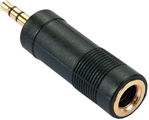 Cablepelado Adaptateur audio stéréo jack 6,35 mm femelle vers jack 3,5 mm mâle Doré/noir