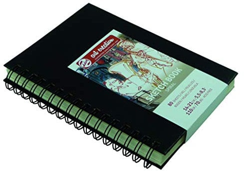 Talens Art Creation Skizzenbuch - 14x21cm - 110g Papier - 80 Blatt - Hardcover - Spiralbindung - Säurefrei - Ideal für Bleistift, Pastell, Tinte, Holzkohle