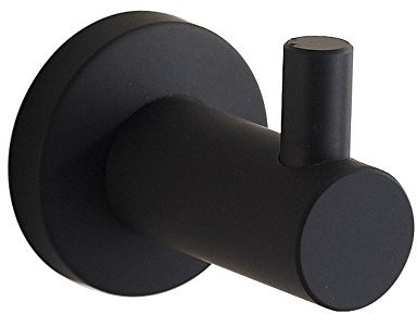 CASEWIND Handtuchhaken Schwarz Matt, Kleiderhaken Wandmontage, Garderobenhaken Edelstahl mit Bohren für Küche Badezimmer Dusche