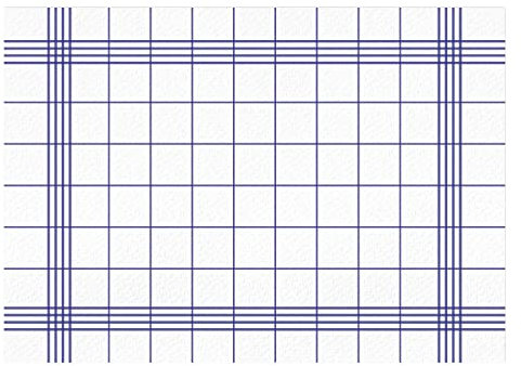 100 Tischunterlagen Landlust in blau-weiß kariert I DIN A3 eckig I Platzset aus Papier, modern I Einweg Tischset I dv_550