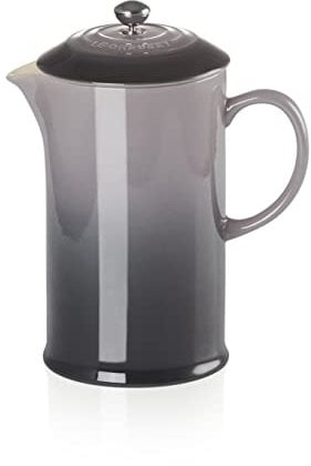 Le Creuset Stoneware Cafetière French Press with Stainless Steel Plunger, 1 Litre, Serves 3-4 Cups, Flint, 91028200444000