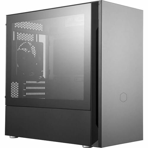 Cooler Master Boîtier Silencio S400 mATX en matériaux Absorbant Le son, Panneau Avant Réversible, Lecteur de Carte SD et 2x Ventilateurs FP PWM de 120mm Silencio