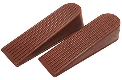 Select Hardware Anti Slip Door Stop | Non Scratch Rubber Wedge | Pack of 2 (Brown)
