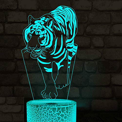 Jinson well 3D Löwe Tiger Lampe led Illusion Nachtlicht licht 7 Farbwechsel Touch Switch Tisch Schreibtisch Dekoration Lampen Acryl Base USB Kabel Spielzeug