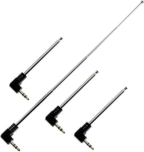 RUNCCI-YUN 4pcs Antenne télescopique FM Radio TV 243 mm 4 Sections Audio Jack 3,5 mm