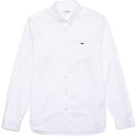 Lacoste Camicia Regular Fit da Uomo, Bianco, S