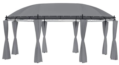vidaXL Pavillon mit Vorhängen Gartenzelt Partyzelt Festzelt Gartenpavillon Bierzelt Garten für Hochzeit Party Zelt 520x349x255cm Anthrazit