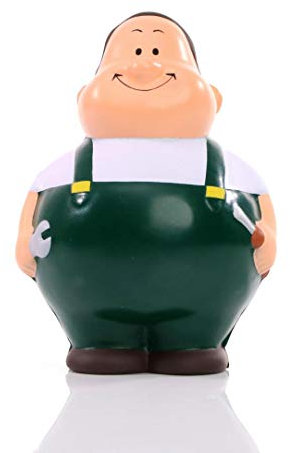 SQUEEZIES® Herr Bert® Schrauber Bert Grün - Knautschfigur zum Stressabbau - Stressball Anti-Stress Beschäftigung Stressbewältigung - Geschenk Arbeit Kollegen Mitarbeiter Kunden Freunde