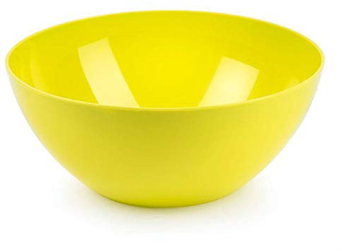Tradineur - Bol, cuenco de plástico 25 x 12 cm - 3,6 litros, ensaladera, recipiente para palomitas, aperitivos, fruta, ligero y resistente, color surtido