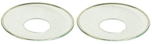 Wax Catcher Bobeche - Clear Glass with Silver Rim - Pack of 2 Drip Stoppers