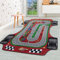 HomebyHome Kurzflor Kinderteppich für Jungen und Mädchen 140 x 200 cm Rot Grandprix Design - Waschbarer Teppich Extra Weich und Antiallergen - Teppich für Kinderzimmer, Babyzimmer und Spielzimmer