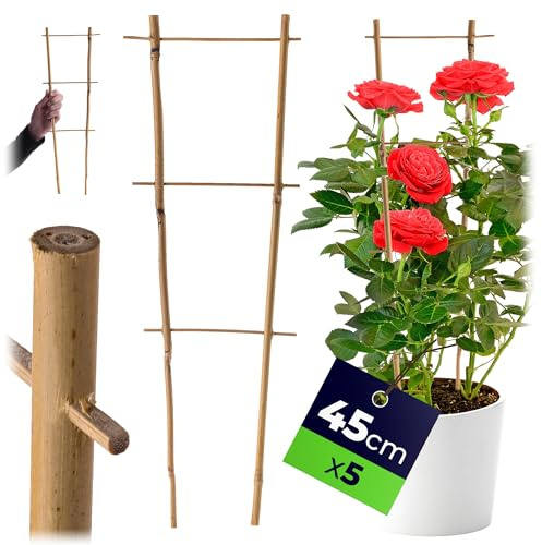 KADAX Rankgitter aus Bambus, 45 x 16 cm, 5er Set, Rankhilfe für Pflanzen, Pflanzengitter, Kletterhilfe & Pflanzstütze für Zimmerpflanzen & Kletterpflanzen