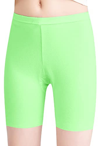 L&K-II Flickor, korta leggings, cykelbyxor, barn, korta leggings, bomull, sportbyxor, shorts, storlekar 110–164 cm, 1-pack grön, 134-140