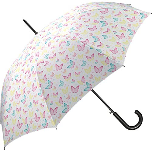Damen Stockschirm mit Automatik Watercolors - Schmetterlinge