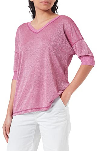 Geox W T-Shirt, Fucsia Rosso con Lur, S Donna