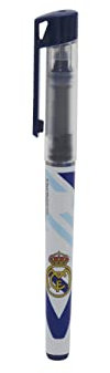 Real Madrid - Bolígrafo Roller con Tinta Líquida, con Tapa, Color Blanco y Azul, Producto Oficial (CyP Brands)
