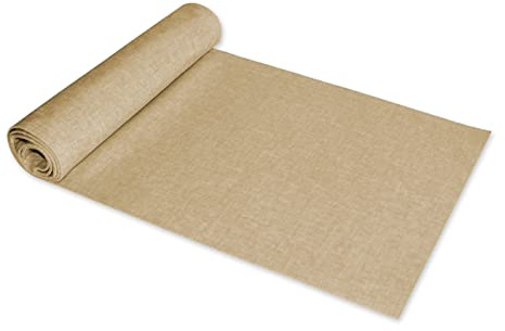 Tischläufer 40 x 100 cm Beige Natur rechteckig Leinenoptik Tischdecke Lotuseffekt Tischwäsche Wasserabweisend Tischtuch Fleckenabweisend Bügelfrei Abwischbar Knitterfrei Innen und Außen