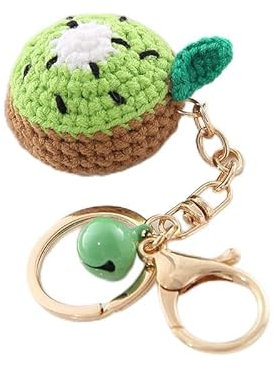 PTNKUIIY Obst Keks Schlüsselanhänger Niedlich Auto Schlüsselbund Anhänger Plüsch Taschenanhänger Rucksäcke Handtasche Koffer Geldbörse Dekoration Charms Mädchen Frauen Geschenk für Weihnachten Kiwi