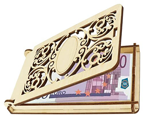 TAKULA Geldgeschenke Verpackung Geschenkbox aus Holz holzrahmen,Geldgeschenke Geburtstag,Geldgeschenk Kommunion,Geschenkverpackung Gutschein Verpackung| Wellen