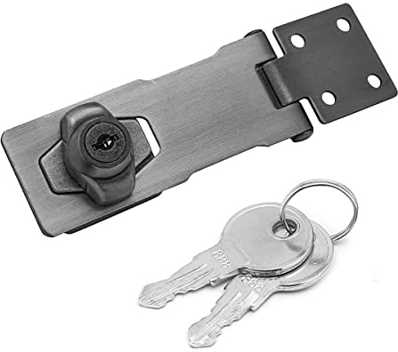 1 Stück (Schwarz) Hasp Locks, Gleichschließend Drehknopf Keyed Locking Hasp, Metall Catch Latch Sicherheitsschloss für Schränke, Schubladen, Werkzeugkästen, Verschiedene Türen, 1 Stück (Schwarz)