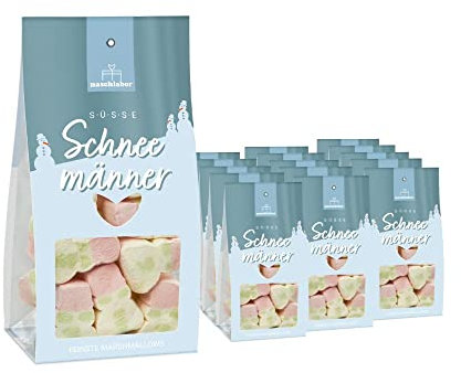 15 Stück Schneemann Marshmallows Süße Schneemänner 85g | Dekoration zum Backen | Süße Marshmallows | Weihnachten Geschenk