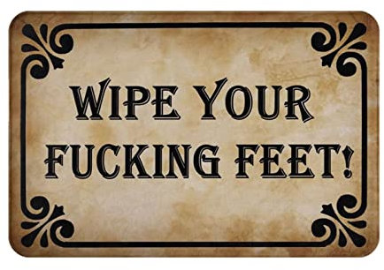 Wipe Your Fucking Feet Bare Feet Funny Non-Slip Absorbent Resist Dirt Doormat Entrance Rug Inside Floor Mats for Home Bedroom Kitchen Front Porch 24X16 Inch
