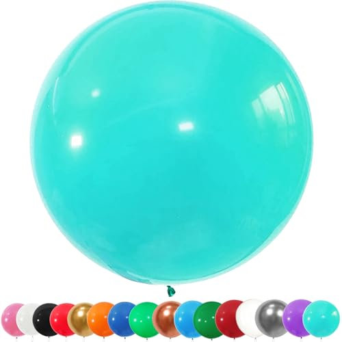 6 Stück Luftballons Gross, 36 Zoll Ballons Groß, Tiffany-Blau Latexballon, Luftballons XXL Groß, Grosse Luftballons XXL, Latex Riesige Ballon, für Hochzeit Babyparty Geburtstag Party Deko(91 cm)