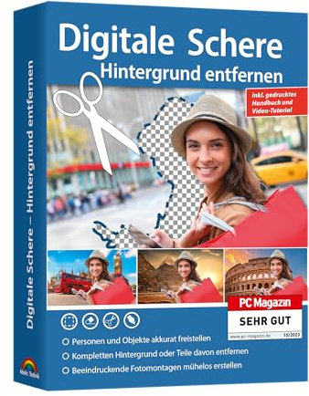 Hintergrund entfernen - Digitale Schere - Personen und Objekte akkurat Freistellen, Fotomontage Bildbearbeitung für Win 11, 10, 8.1, 7
