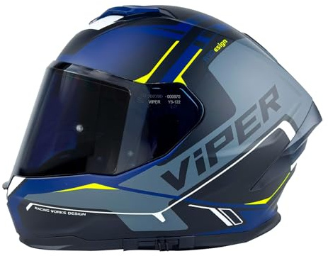 ViPER RSV255 Full Face Motorcycle Helmet - Motorbike Crash Racing Helmet with Internal Sun Visor - Road legal Men's & Women's Motorbike Helmets ECE22.06 & ACU Gold Approved