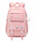 Tanou Sac a Dos Fille, 22 litres Sac Ecole Fille Primaire Cartable Kawaii Respirant pour Enfants de 9 à 16 Ans, Cartable Fille Collège en Nylon Imperméable avec Pendentif e Insigne Mignon, Rose