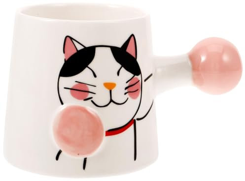 JTBDWOSK Tazza in Porcellana Bicchieri da Acqua Tazza da Ufficio Tazza Decorativa per Gatti Tazza da Acqua Multifunzionale Tazza da Colazione Carina Decorare Tazza da caffè Tazza da Latte,Bianca