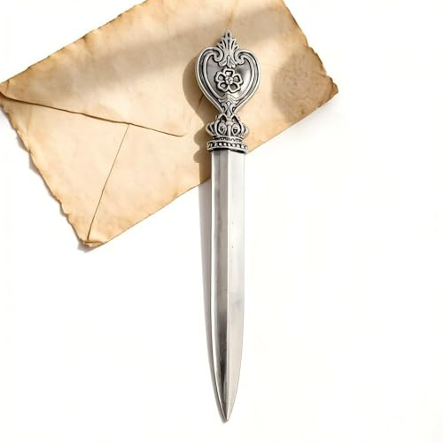 ANKROYU Vintage-Brieföffner aus Metall, Antike Packung mit Umschlägen, Metallbeschichteter Umschlagöffner, Brieföffner in Form eines antiken Baumes für Postbedarf im Büro (Typ 4)