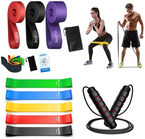 VOYXLIBRE - Elastique Musculation + Corde à Sauter - Musculation | Poids Musculation | Sport; élastique Musculation